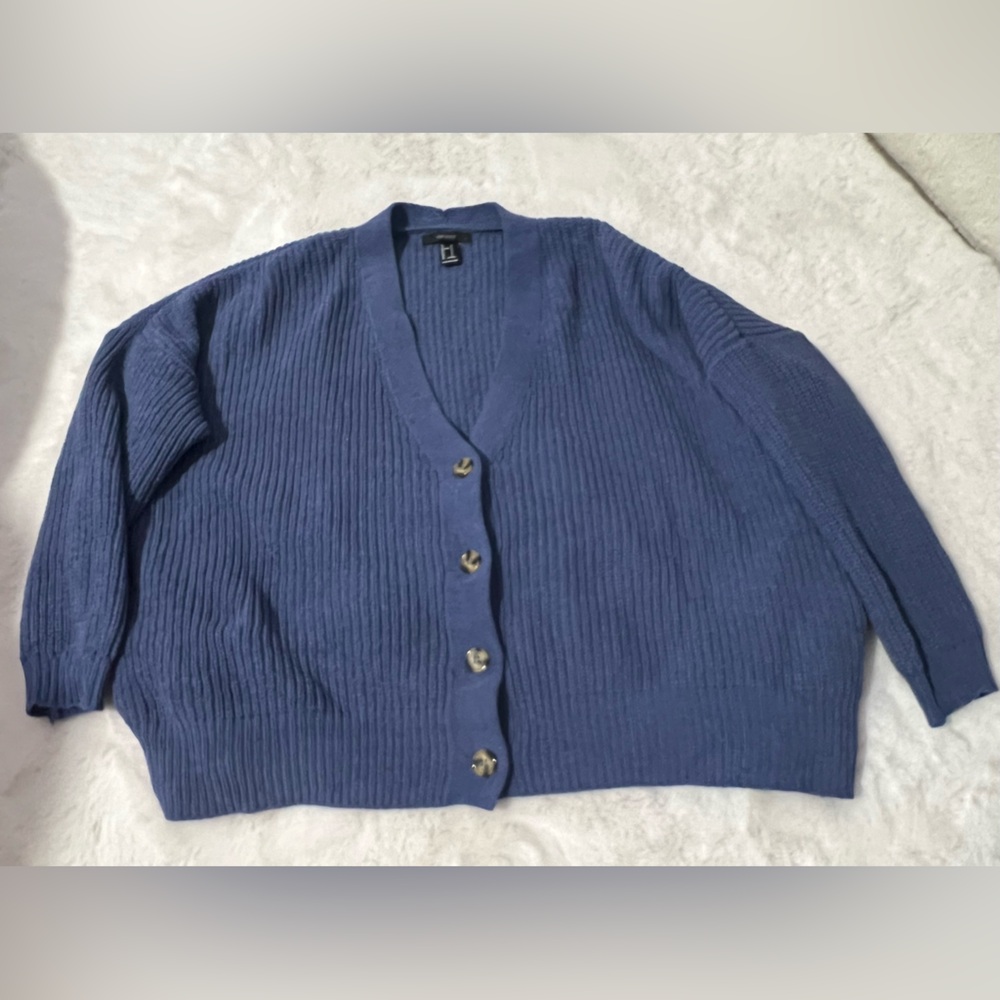 Forever 21 dark bluish purple with brown and black buttons